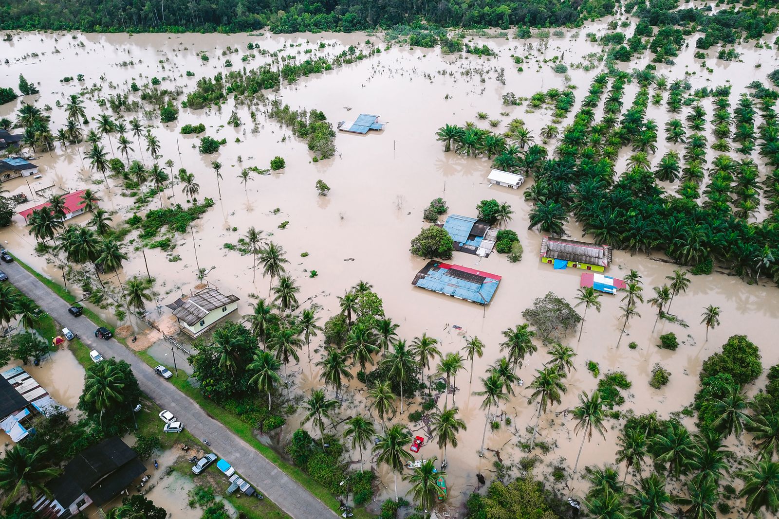 Aerial view of a flooded village - the operational picture an assessment builds